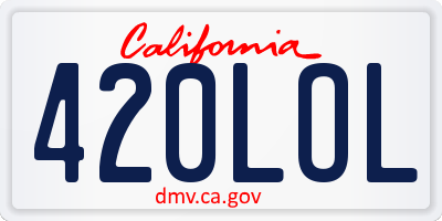 CA license plate 420LOL