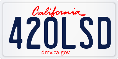 CA license plate 420LSD