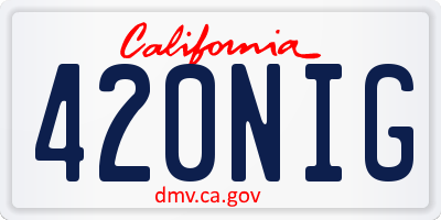 CA license plate 420NIG