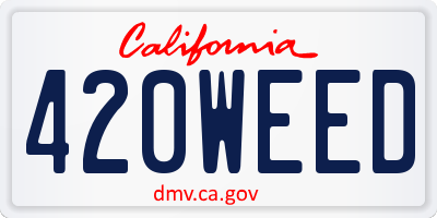 CA license plate 420WEED