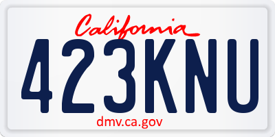 CA license plate 423KNU