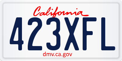 CA license plate 423XFL