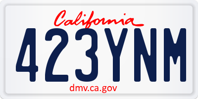 CA license plate 423YNM