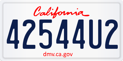 CA license plate 42544U2