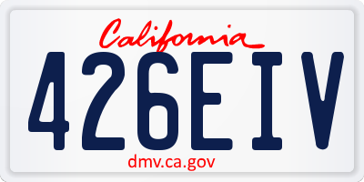 CA license plate 426EIV