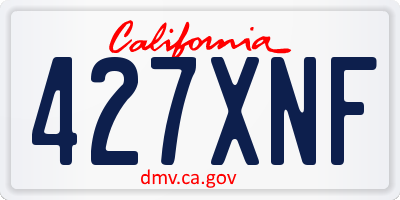 CA license plate 427XNF