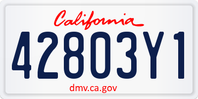 CA license plate 42803Y1