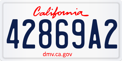 CA license plate 42869A2