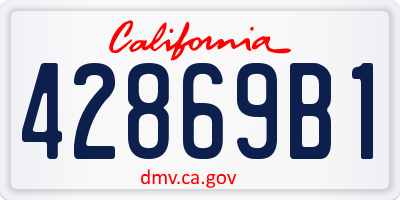 CA license plate 42869B1