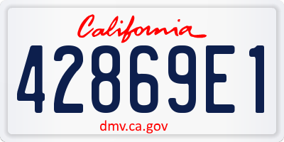 CA license plate 42869E1