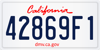 CA license plate 42869F1