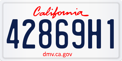 CA license plate 42869H1