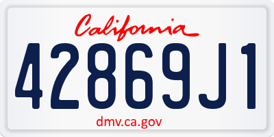 CA license plate 42869J1