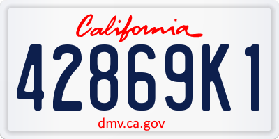 CA license plate 42869K1