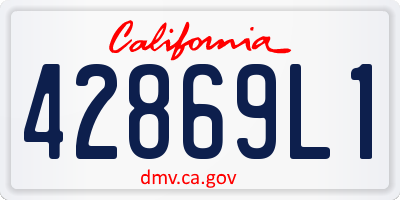 CA license plate 42869L1