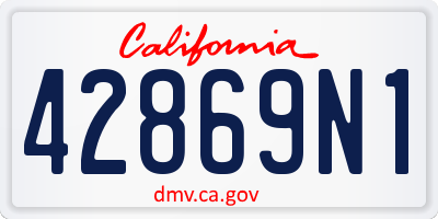 CA license plate 42869N1