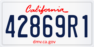 CA license plate 42869R1