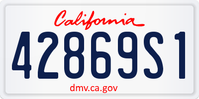 CA license plate 42869S1