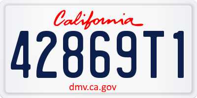 CA license plate 42869T1