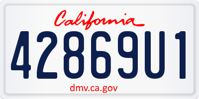 CA license plate 42869U1