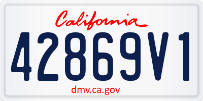 CA license plate 42869V1