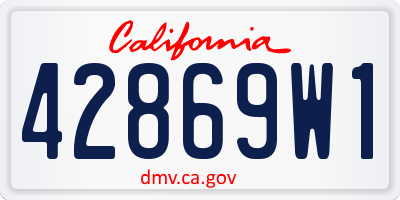 CA license plate 42869W1