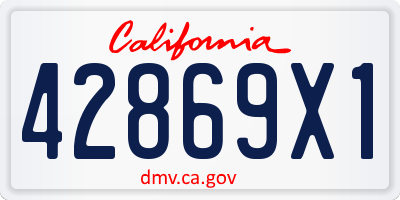 CA license plate 42869X1