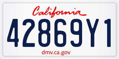 CA license plate 42869Y1