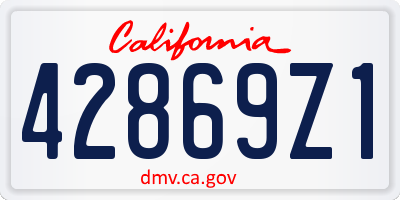 CA license plate 42869Z1