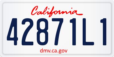 CA license plate 42871L1