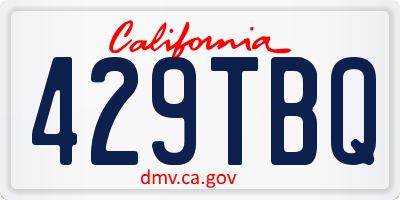 CA license plate 429TBQ