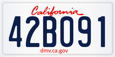 CA license plate 42B091