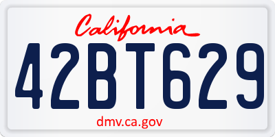 CA license plate 42BT629