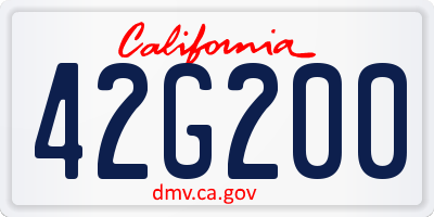 CA license plate 42G200