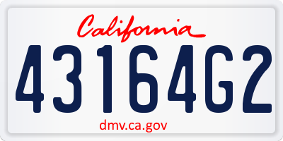 CA license plate 43164G2