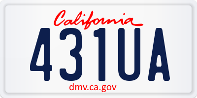 CA license plate 431UA