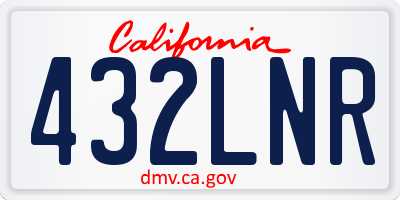 CA license plate 432LNR