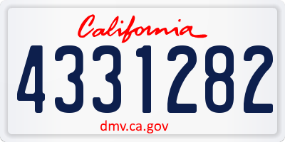 CA license plate 4331282