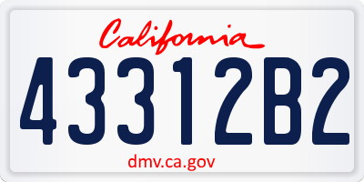 CA license plate 43312B2