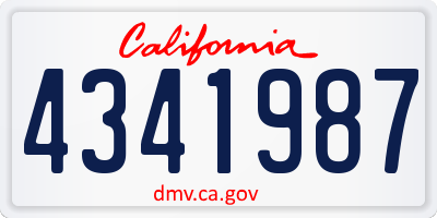 CA license plate 4341987