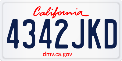 CA license plate 4342JKD