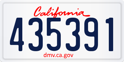 CA license plate 435391