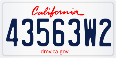 CA license plate 43563W2