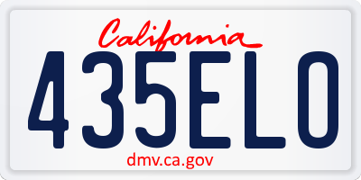 CA license plate 435ELO