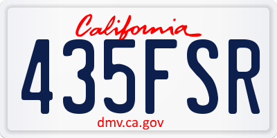 CA license plate 435FSR