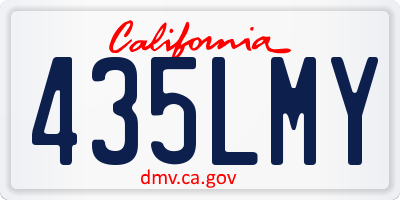 CA license plate 435LMY