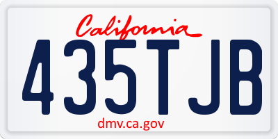 CA license plate 435TJB