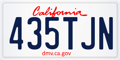 CA license plate 435TJN