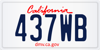 CA license plate 437WB