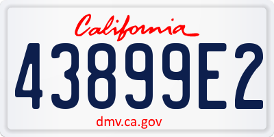 CA license plate 43899E2